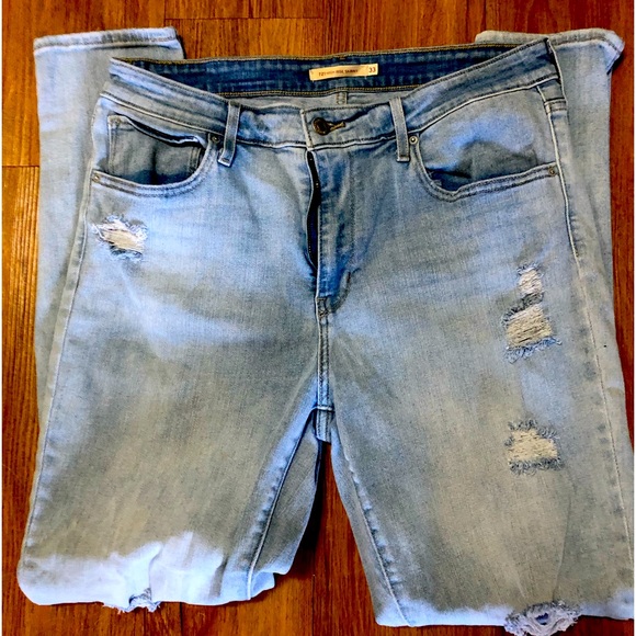 Levi's Denim - Levi’s 721 High Rise Skinny Distressed Jeans